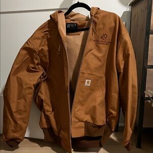 Carhartt Tan Hooded Bomber Jacket